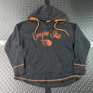 Oregon State Beavers Hoodie Mens Large Black Orange NCAA Football Sweatshirt